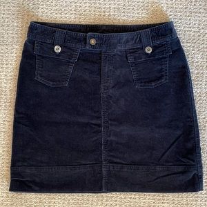Patagonia Navy blue cord mini skirt. Size 6 NWOT